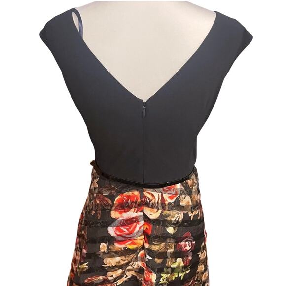 DressBarn 16 fit flare floral midi dress cocktail retro vintage wedding guest - Picture 5 of 12